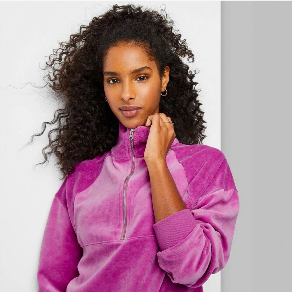 Wild Fable Quarter Zip Velour Pullover XXL